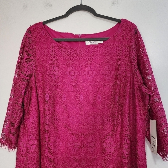 Eliza J Pink Fucia Lace Cocktail Dress Evening Event Party Wedding Guest - Picture 4 of 13